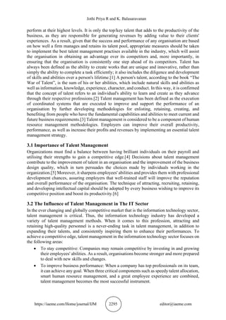 INFLUENCE OF TALENT MANAGEMENT PRACTICES ON ORGANIZATIONAL PERFORMANCE ...