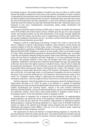 NUTRITIONAL PROBLEMS OF PREGNANT WOMEN IN THANJAVUR DISTRICT | PDF