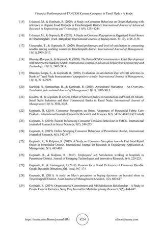 FINANCIAL PERFORMANCE OF TANCEM CEMENT COMPANY IN TAMIL NADU - A STUDY ...