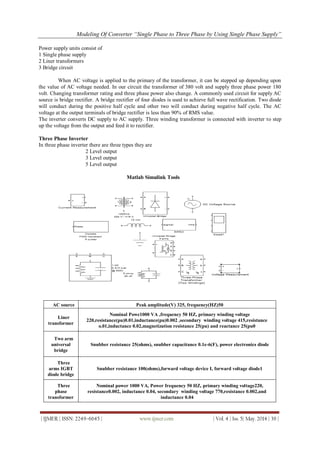 Modeling Of Converter “Single Phase to Three Phase by Using Single ...