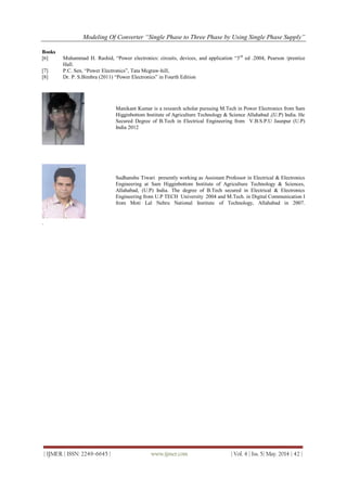 Modeling Of Converter “Single Phase to Three Phase by Using Single ...
