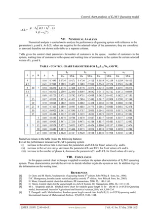 Control Chart Analysis of Ek/M/1 Queueing Model | PDF