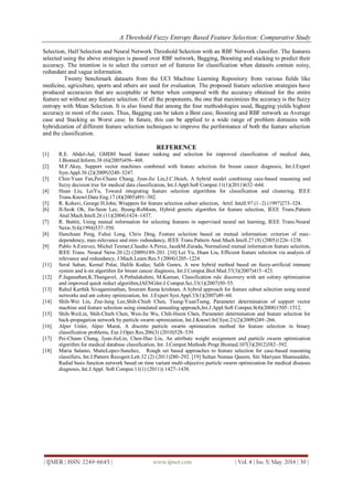 A Threshold Fuzzy Entropy Based Feature Selection: Comparative Study | PDF