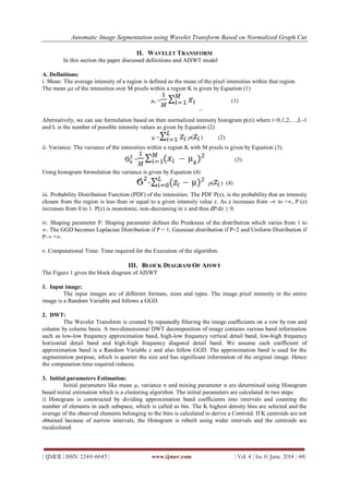 Automatic Image Segmentation Using Wavelet Transform Based On ...