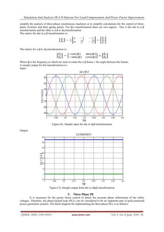 Simulation and Analysis of a D-STATCOM for Load Compensation and Power ...