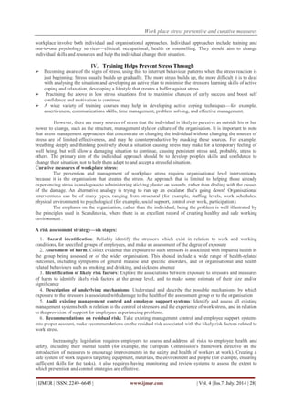 Work place stress preventive and curative measures | PDF