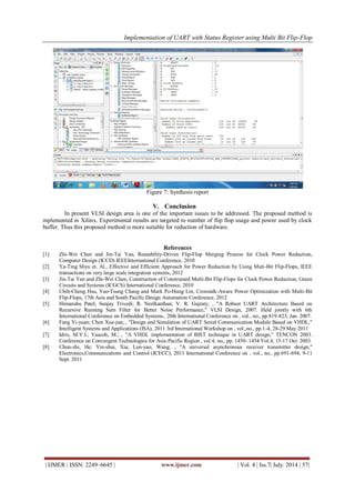 Implementation of UART with Status Register using Multi Bit Flip-Flop | PDF