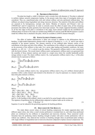 Analysis of stiffened plate using FE Approach | PDF