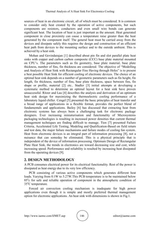 THERMAL ANALYSIS OF A HEAT SINK FOR ELECTRONICS COOLING | PDF