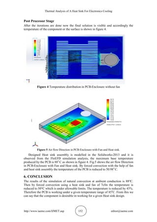 THERMAL ANALYSIS OF A HEAT SINK FOR ELECTRONICS COOLING | PDF