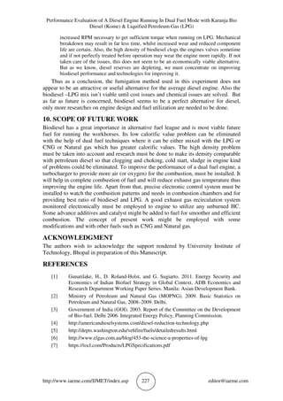 PERFORMANCE EVALUATION OF A DIESEL ENGINE RUNNING IN DUAL FUEL MODE ...