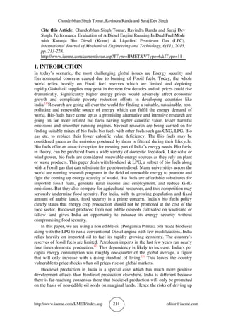 PERFORMANCE EVALUATION OF A DIESEL ENGINE RUNNING IN DUAL FUEL MODE ...