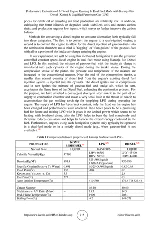 PERFORMANCE EVALUATION OF A DIESEL ENGINE RUNNING IN DUAL FUEL MODE ...