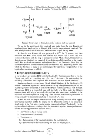 PERFORMANCE EVALUATION OF A DIESEL ENGINE RUNNING IN DUAL FUEL MODE ...