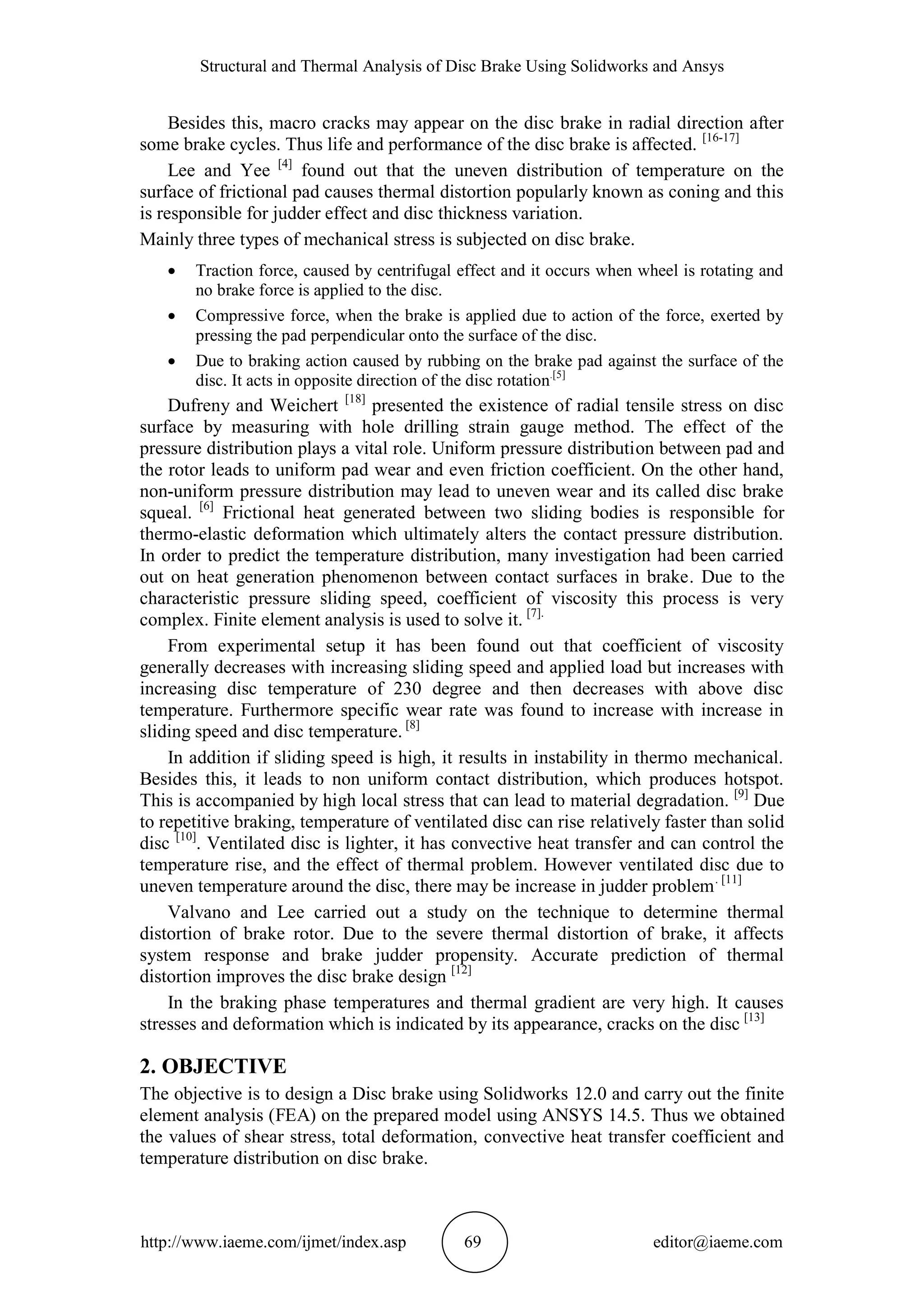 STRUCTURAL AND THERMAL ANALYSIS OF DISC BRAKE USING SOLIDWORKS AND ...