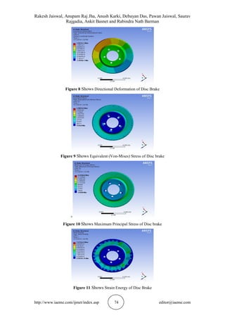 STRUCTURAL AND THERMAL ANALYSIS OF DISC BRAKE USING SOLIDWORKS AND ...
