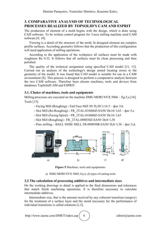 COMPARATIVE ANALYSIS OF THE PROCESSES FOR MACHINING OF MOLD ELEMENT ...