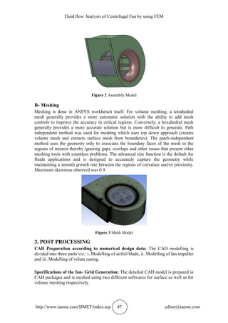 FLUID FLOW ANALYSIS OF CENTRIFUGAL FAN BY USING FEM | PDF