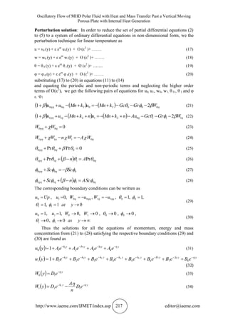 OSCILLATORY FLOW OF MHD POLAR FLUID WITH HEAT AND MASS TRANSFER PAST A ...