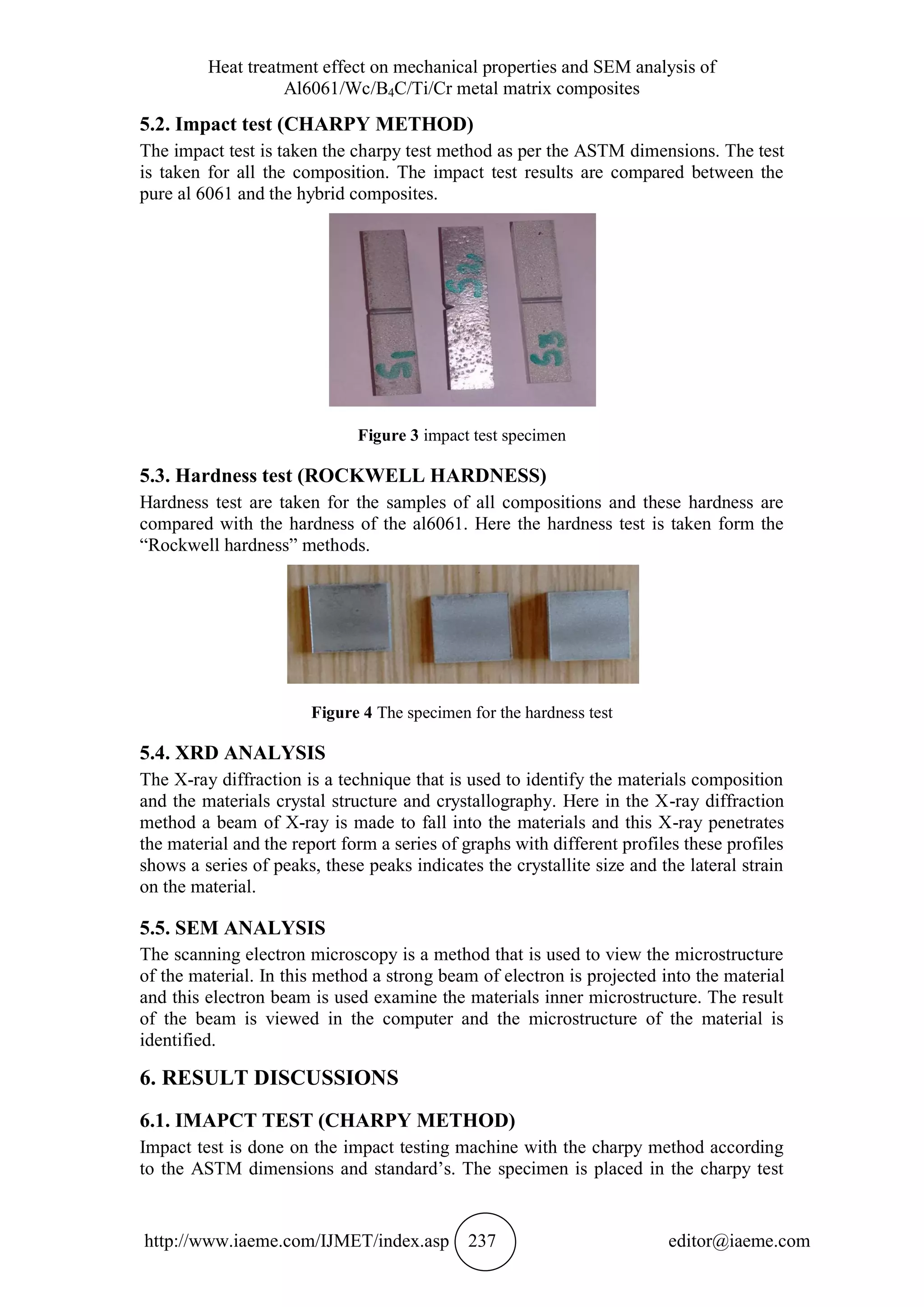 HEAT TREATMENT EFFECT ON MECHANICAL PROPERTIES AND SEM ANALYSIS OF ...