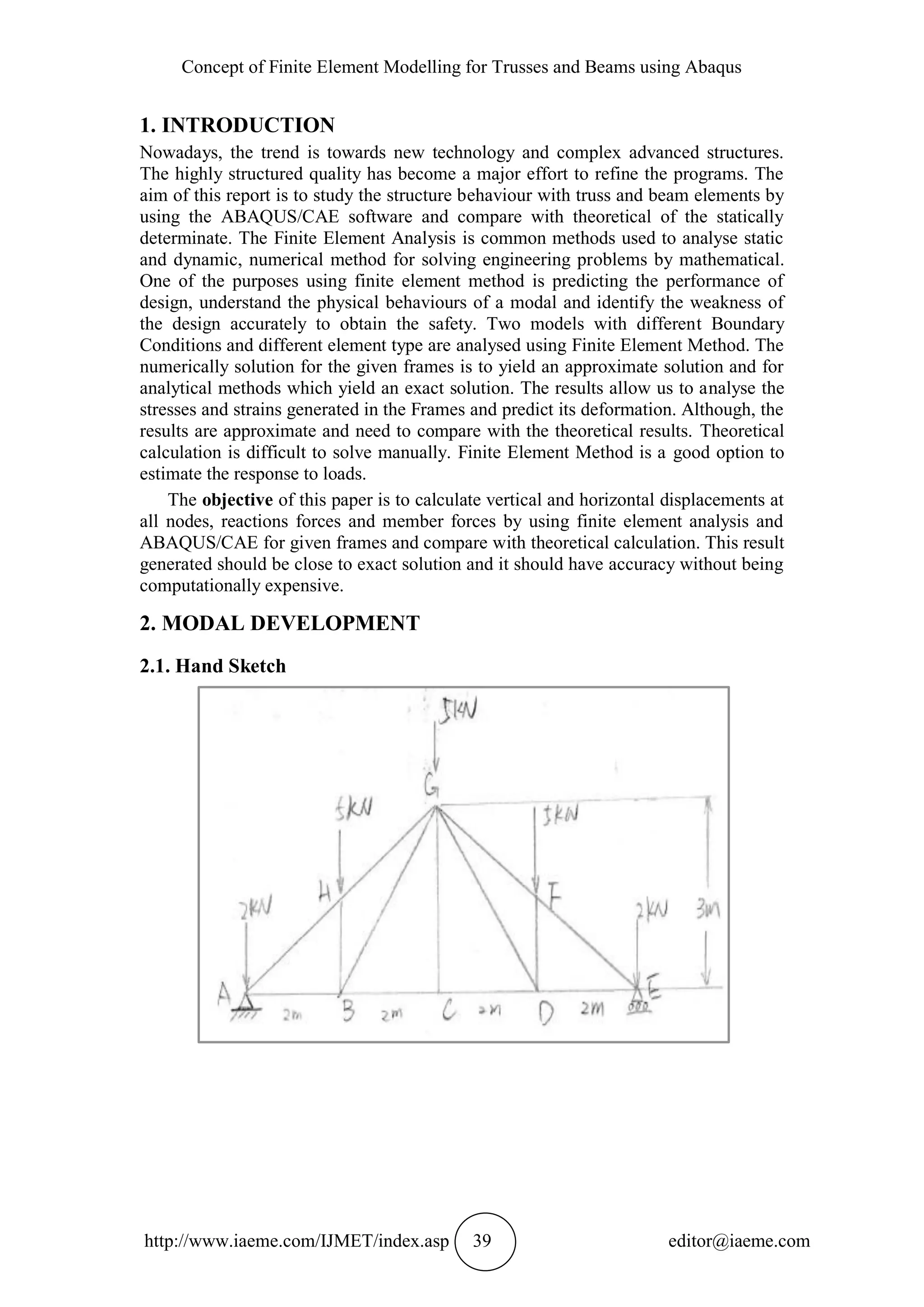 CONCEPT OF FINITE ELEMENT MODELLING FOR TRUSSES AND BEAMS USING ABAQUS ...