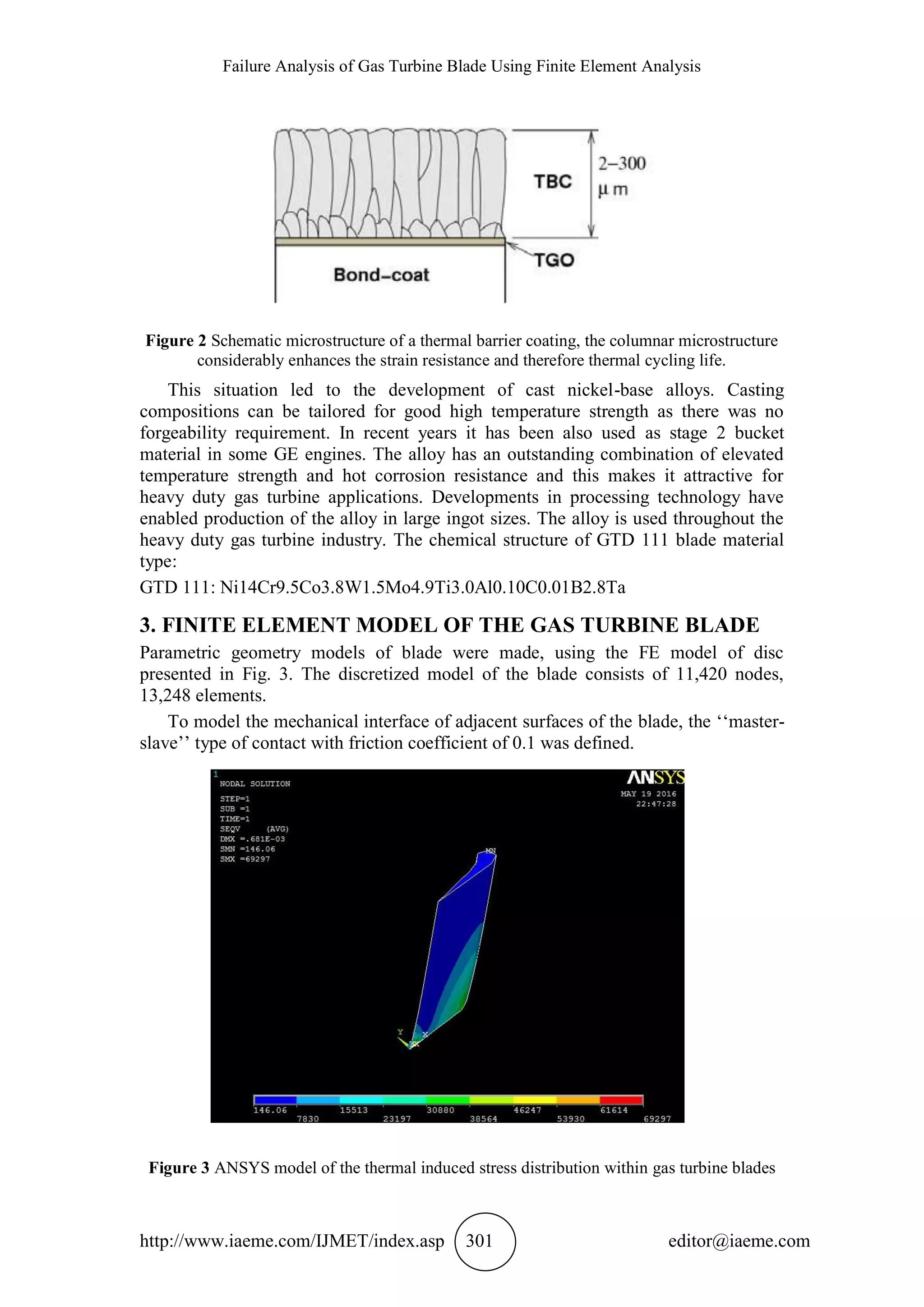 FAILURE ANALYSIS OF GAS TURBINE BLADE USING FINITE ELEMENT ANALYSIS | PDF