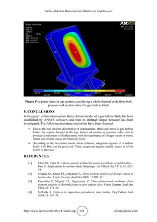FAILURE ANALYSIS OF GAS TURBINE BLADE USING FINITE ELEMENT ANALYSIS | PDF