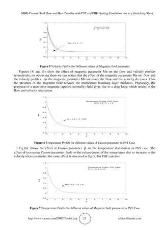 MHD CASSON FLUID FLOW AND HEAT TRANSFER WITH PST AND PHF HEATING ...