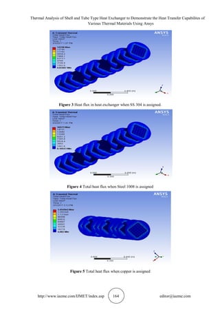 THERMAL ANALYSIS OF SHELL AND TUBE TYPE HEAT EXCHANGER TO DEMONSTRATE ...