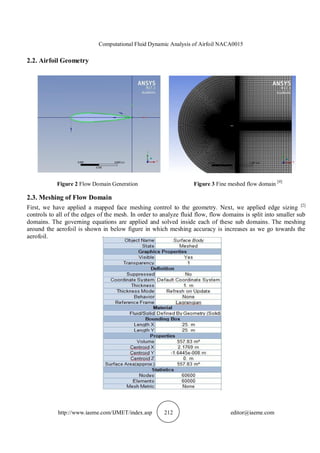 COMPUTATIONAL FLUID DYNAMIC ANALYSIS OF AIRFOIL NACA0015 | PDF