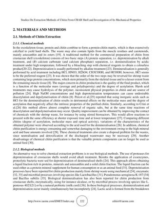 STUDIES ON EXTRACTION METHODS OF CHITIN FROM CRAB SHELL AND ...