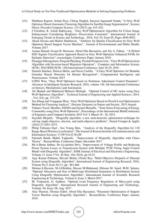 A CRITICAL STUDY ON TEN NONTRADITIONAL OPTIMIZATION METHODS IN SOLVING ...