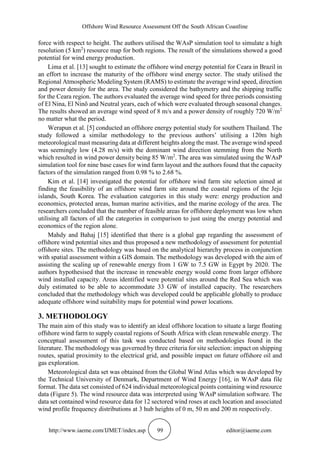 OFFSHORE WIND RESOURCE ASSESSMENT OFF THE SOUTH AFRICAN COASTLINE | PDF