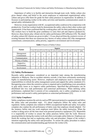 THEORETICAL FRAMEWORK FOR SAFETY CULTURE AND SAFETY PERFORMANCE IN ...