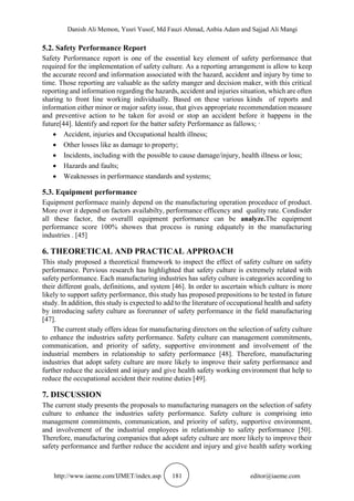 THEORETICAL FRAMEWORK FOR SAFETY CULTURE AND SAFETY PERFORMANCE IN ...