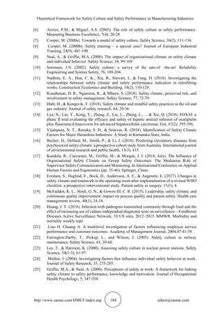 THEORETICAL FRAMEWORK FOR SAFETY CULTURE AND SAFETY PERFORMANCE IN ...