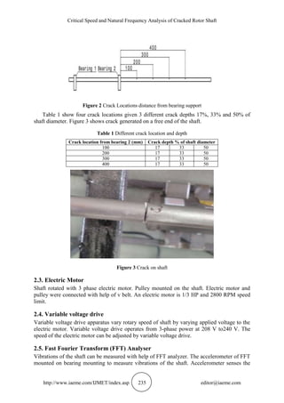 CRITICAL SPEED AND NATURAL FREQUENCY ANALYSIS OF CRACKED ROTOR SHAFT | PDF