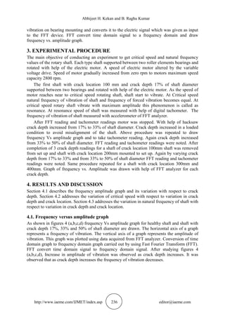 CRITICAL SPEED AND NATURAL FREQUENCY ANALYSIS OF CRACKED ROTOR SHAFT | PDF