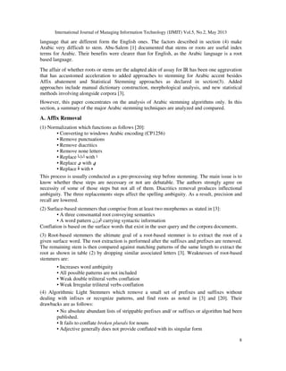 COMPARATIVE ANALYSIS OF ARABIC STEMMING ALGORITHMS | PDF