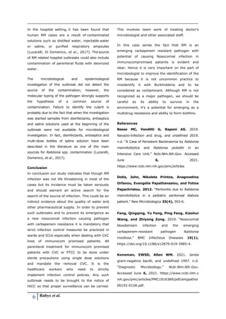 Nosocomial bloodstream infection and the emerging carbapenem resistant ...