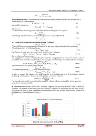 Thermodynamic Analysis of Cooling Tower with Air to Air Heat Exchanger ...