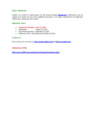 call for papers - International Journal of Managing Value and Supply ...