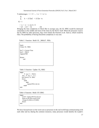 An Improved Leader Election Algorithm for Distributed Systems | PDF