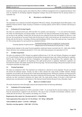 Estimation of Carrying Capacity and Management Effects on Nepal ...