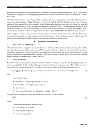 A Comparative Economic Analysis of Improved and Local Maize Seed System ...