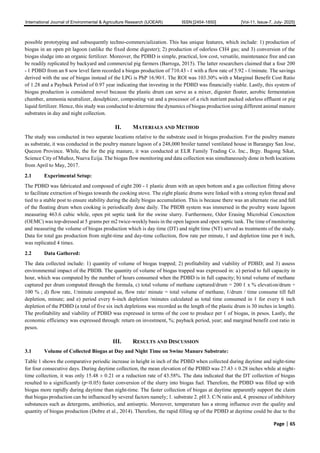 Biogas Production from Hog and Poultry Manure Substrates using Plastic ...