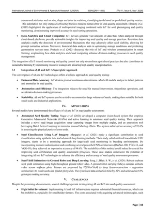 Use of Artificial Intelligence and IoT for Seed Quality Testing | PDF