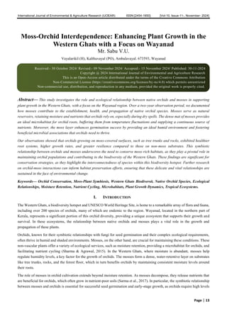 Interdependent System Moss-Orchid Interdependence: Enhancing Plant Growth in the Western ...