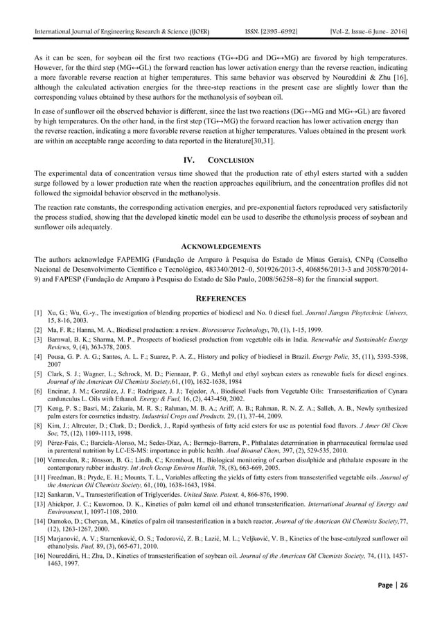 of Ethyl Ester Production from Soybean and Sunflower Oils