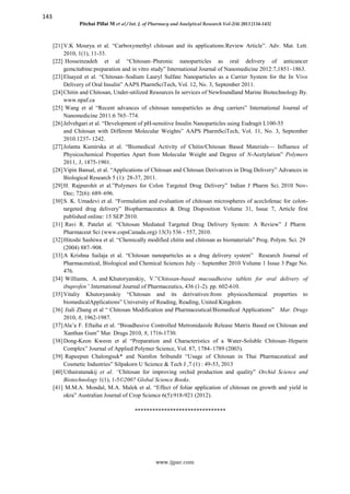 Chitosan Versatile Biodegradable Polymer and its Importance – Review | PDF